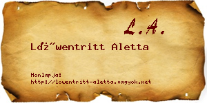 Löwentritt Aletta névjegykártya